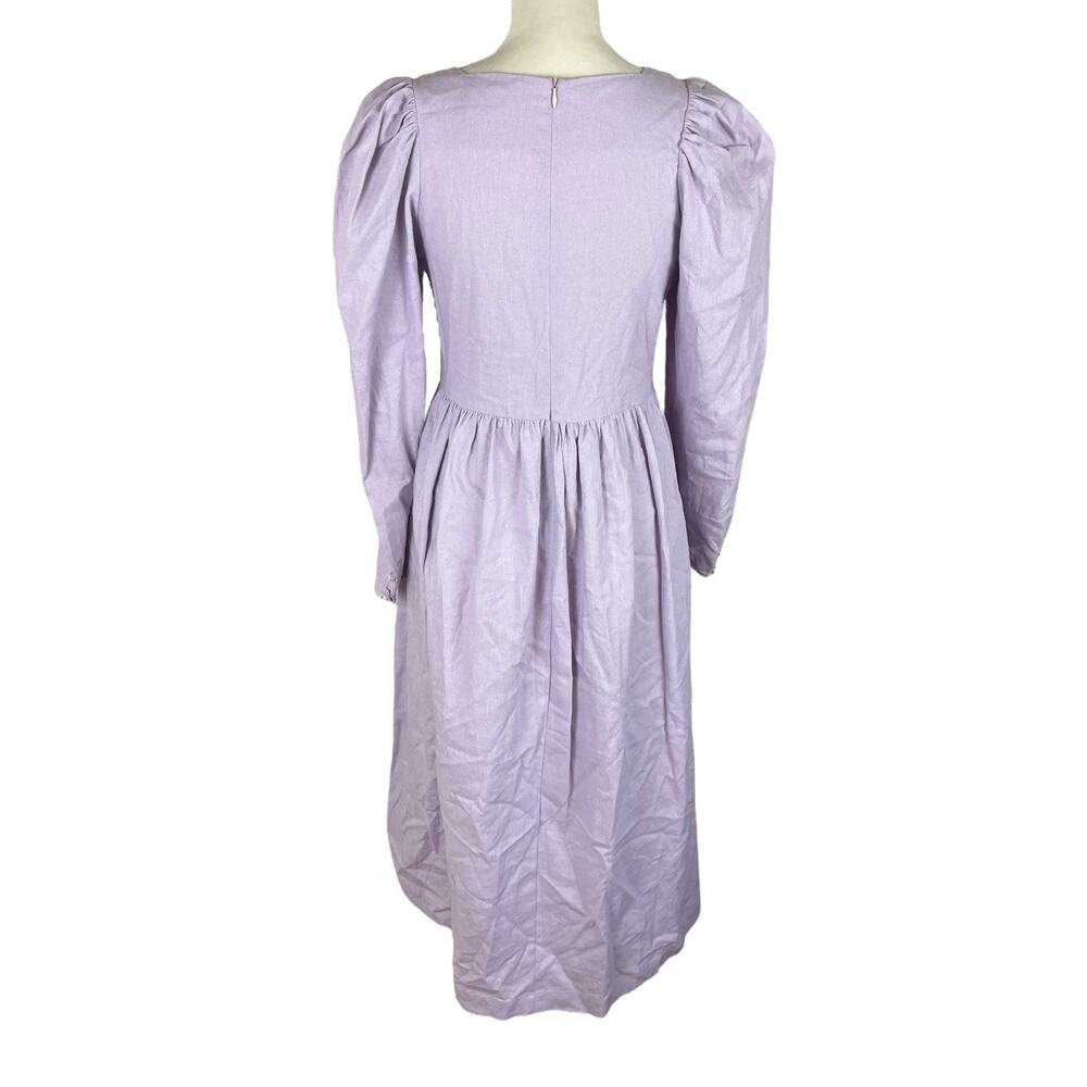 Lisa Says Gah Lilac Maddie Midi Dress Cottagecore Prairie Victorian Size Small - Picture 4 of 10
